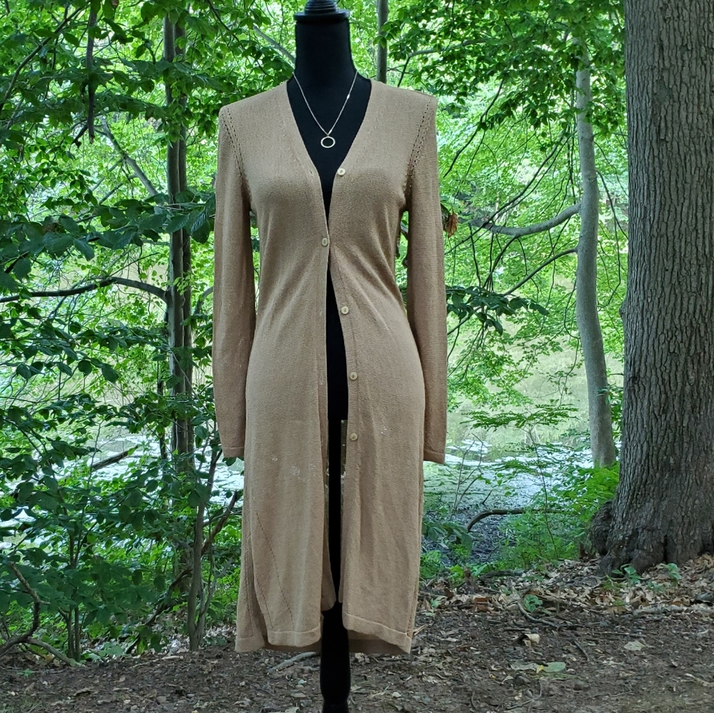 Tan Long Cardigan
